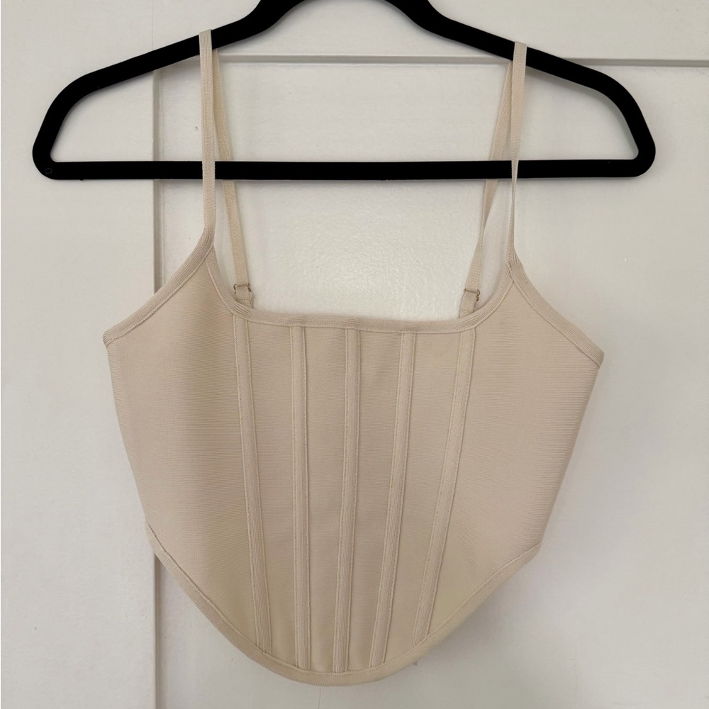 NWT - Tic Toc Los Angeles Beige Corset Top - Size Small